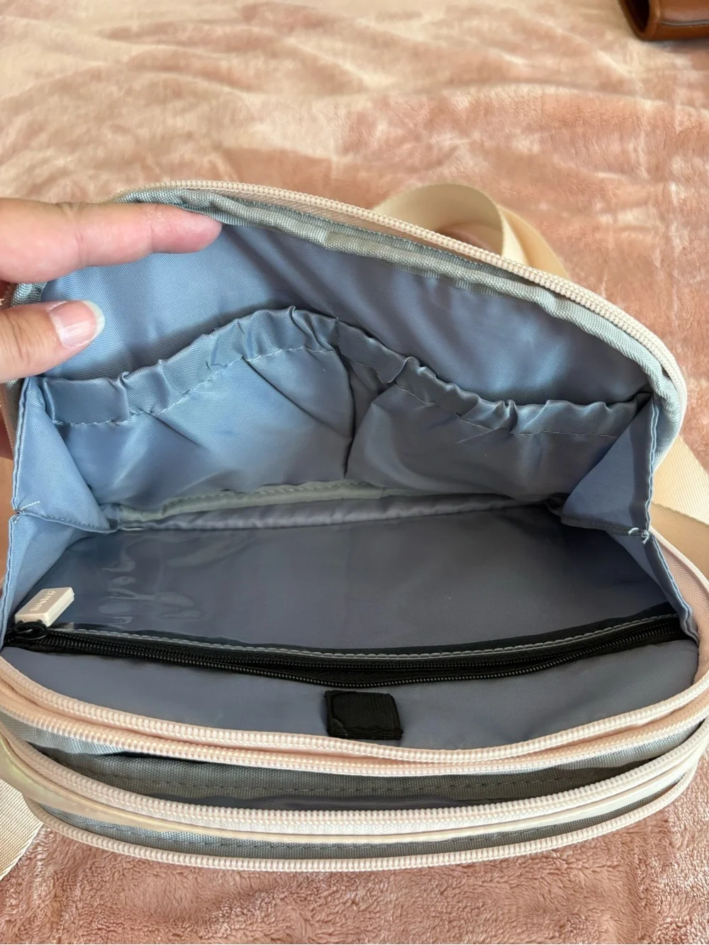 iHKWIP Iridescent Pearl Crossbody Bag Convertible Belt Bag